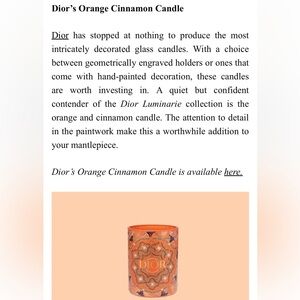 BNWB Rare Special Edition Christian Dior Orange Cinnamon Candle 9.87 Oz.